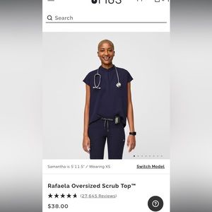 Figs Rafaela scrub top size xs navy